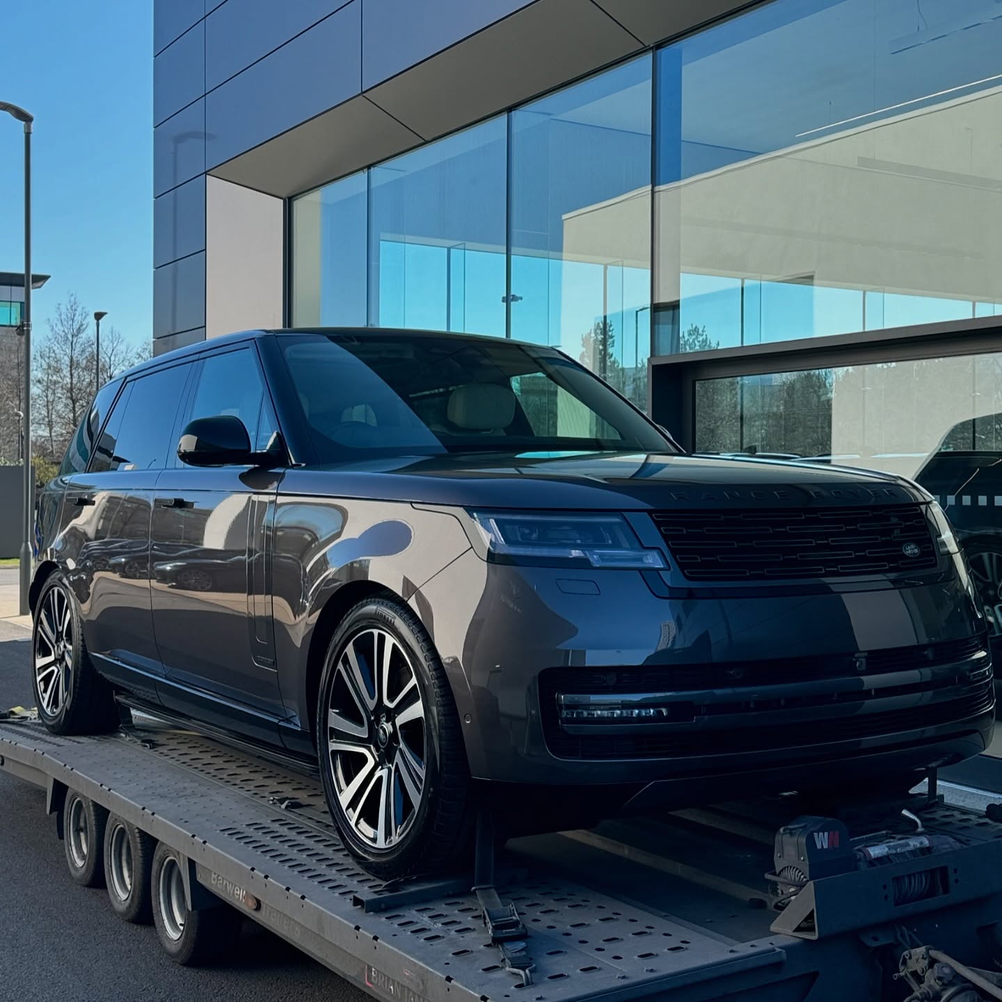 Range Rover at dealership delivered by XLR8 Movements